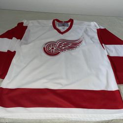 Detroit Red Wings Ccm Jersey Mens Xl Clean Mic Nhl White Vintage 90s Clean Maska