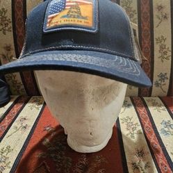 NEW  PATRIOTIC FLAG  " DON'T  TREAD ON ME " BY  OVER UNDER TRUCKER  HAT/ CAP BACKSNAP 