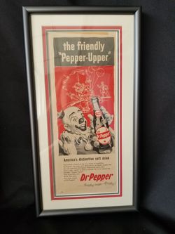 Vintage Dr Pepper Framed Ad