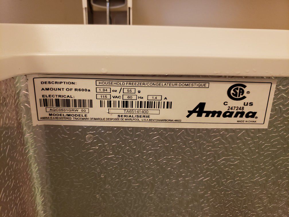 Amana freezer