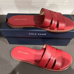 Cole Haan Flynn Slotted Slide Red