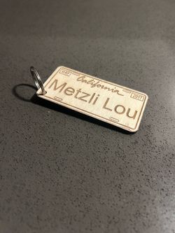 Laser Engraved Wood License Plate Keychain