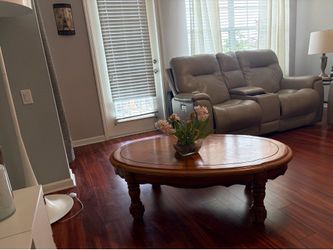 Oval wood table