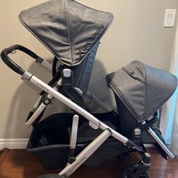 UPPAbaby V2 Double Or Single Stroller Full Set With All Attachments