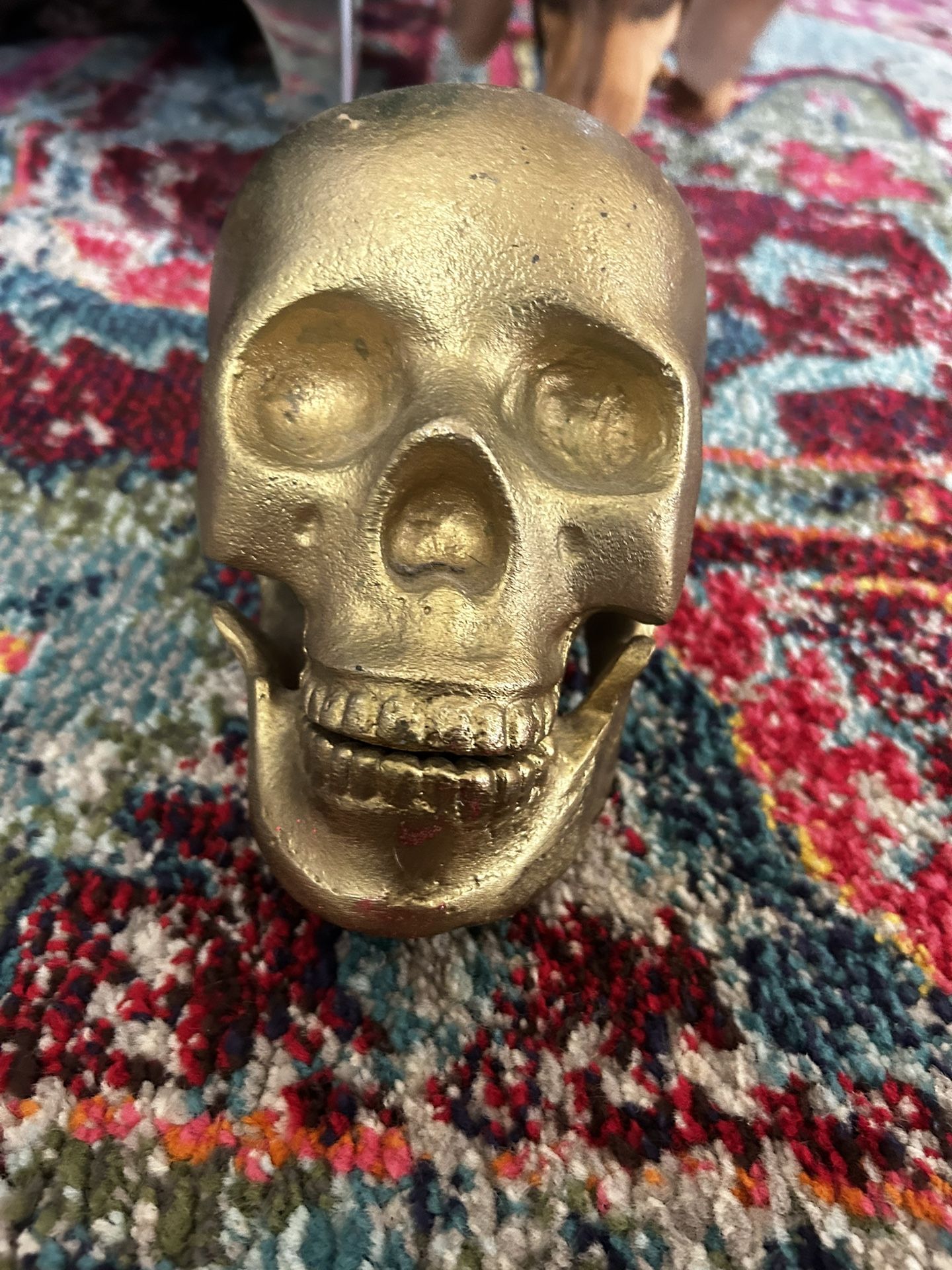 Metal Gold Skull Decor 