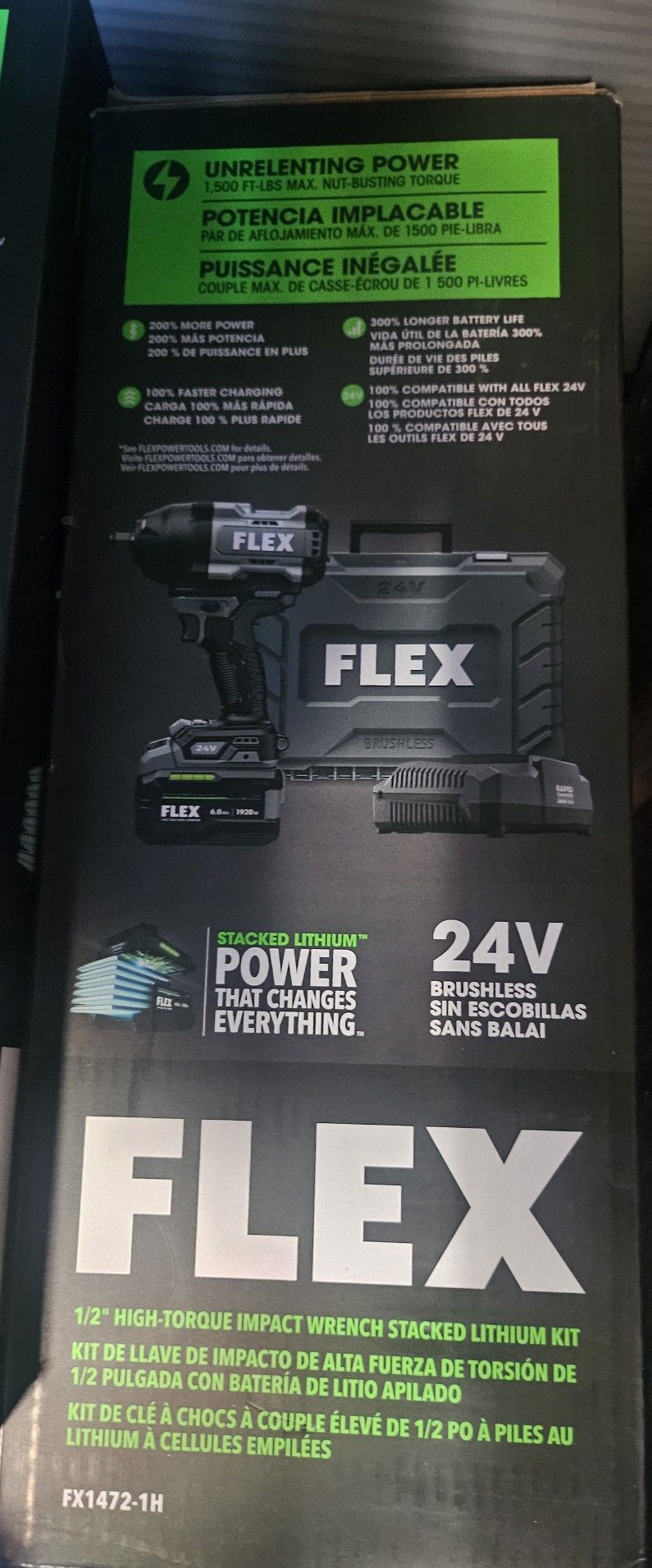 Flex 24v Power 1/2 In High Impact Wrench Kit 