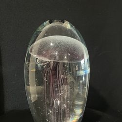 Large  Art Glass Jellyfish Paperweight 