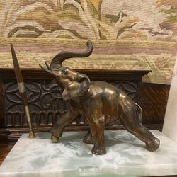 Antique Late 19th Century Pen Holder With Figural Elephant