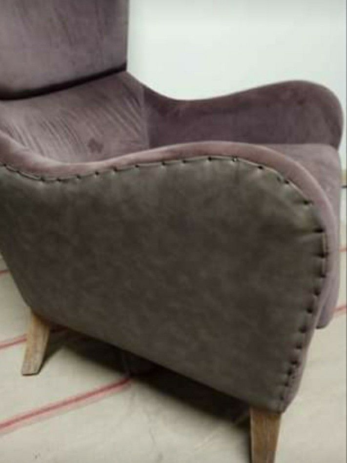 Custom Leather and Suede accent chair