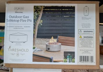 10" Round Pipestone Patio Tabletop Fireplace - Gray - Threshold