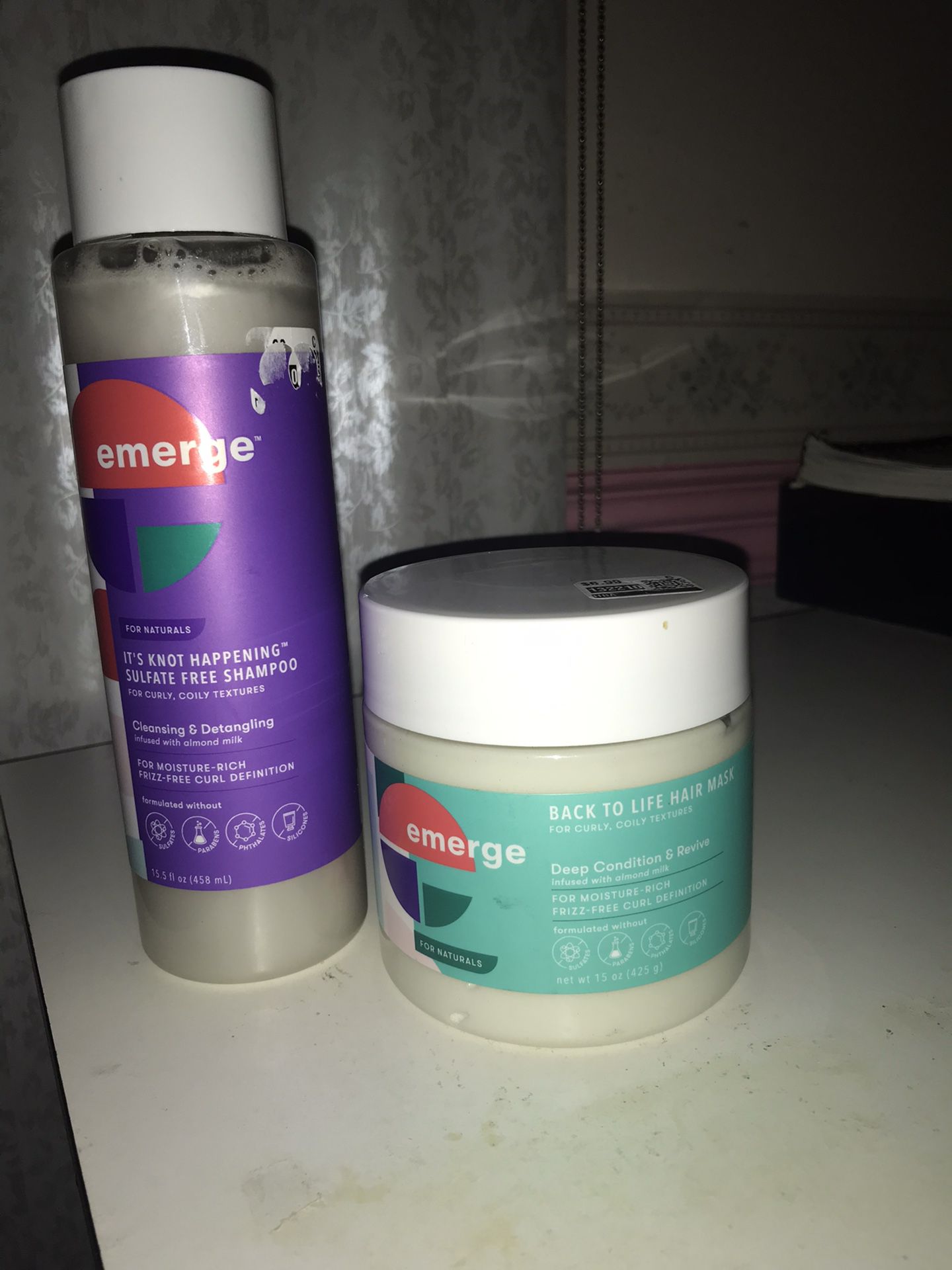 Emerge For Naturals 2pc Lot It's Knot Happening Shampoo Hair Mask Deep Condition