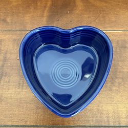 Genuine Fiesta Heart Ramekin / Small Candy Dish 7 oz 4.5” Twilight Blue 