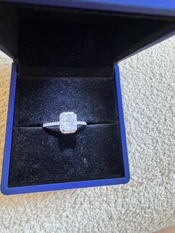2CT Radiant Moissanite Ring S925 Sterling Silver Wedding Rings, Pass Tester, size 5,6,7,8