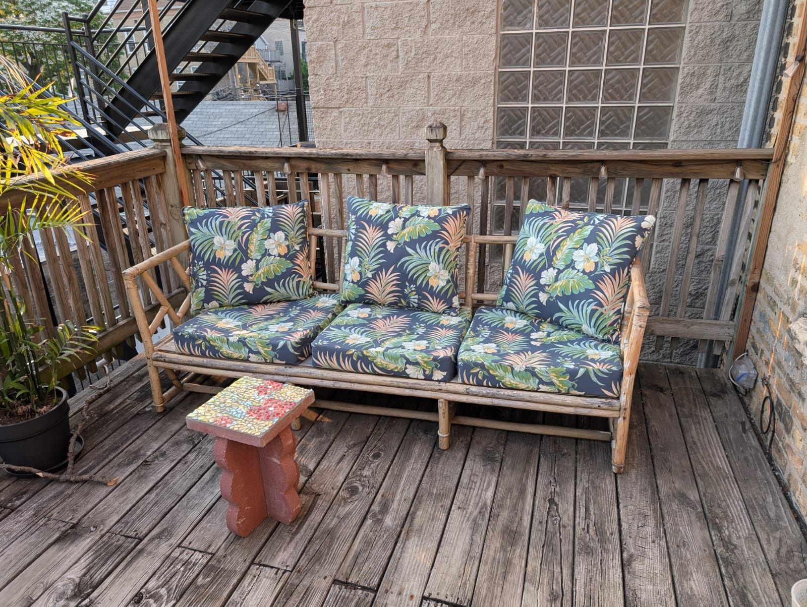 Vintage Ficks Reed Company bamboo couch (with cushions)