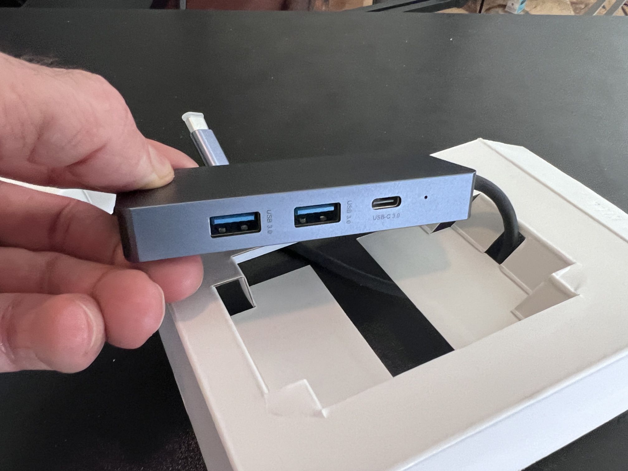 Mini USB C Hub, Travel USB C Laptop Docking Station, 7 in 1