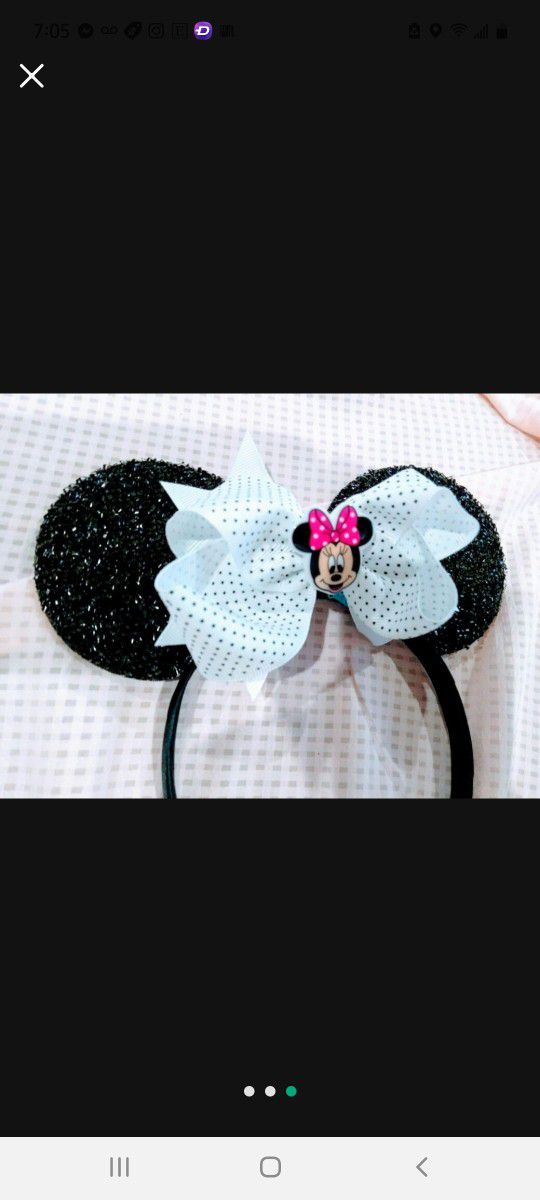 Minnie Mouse Ears With Bow -deadema Orejas De Minnie Mouse