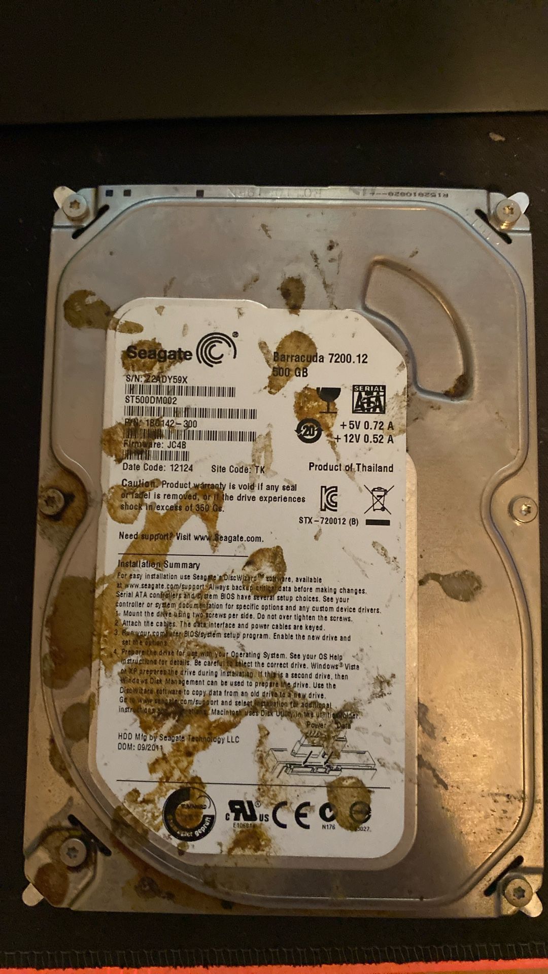 500GB Hard drive