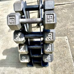 Dumbells Gold Gym with rack