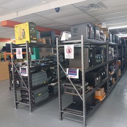 Computer EQUIPMENT RACKS FULL WITH Computers And Parts ,laptops ,desktop, Servers 