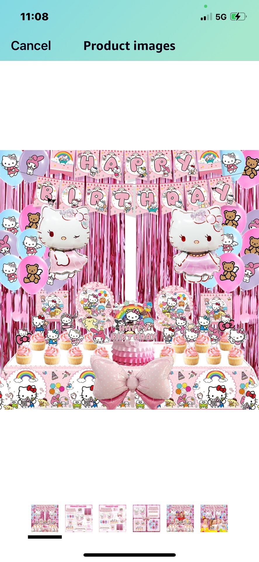 159PCS Pink Kitty Birthday Decorations, Cute Kitty Party Supplies include Happy Birthday Balloons, Foil Fringe Curtains, Plates, Foil Balloons,Cake To