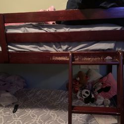 Cherry Wood twin Size Bunk Beds. 