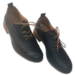 Josef Seibel Black Leather Oxford Shoes EU 40 Comfort Lace Up