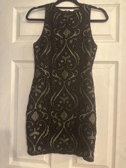 Black And Gold Lace Dress