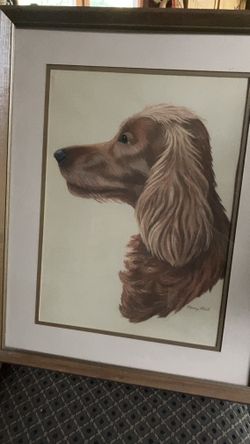 Vintage Framed Irish Setter Painting