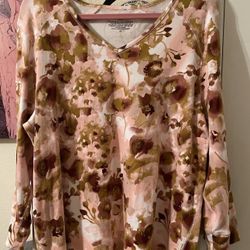 Westbound Pink Plus Size Women’s  Relaxed top with longSleeves size 2X pre-owned