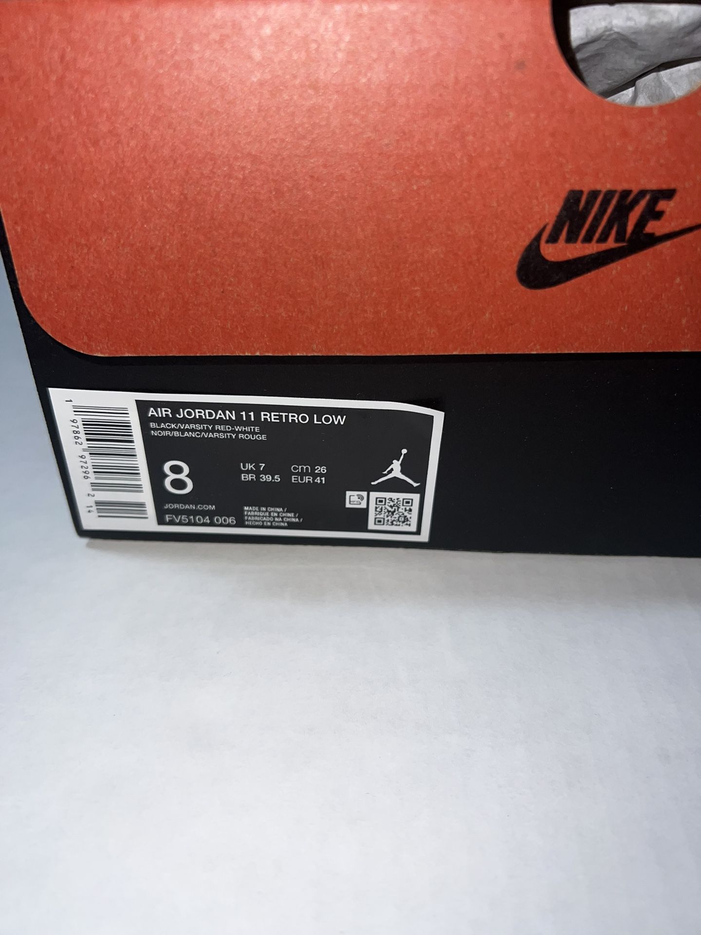 JORDAN BRED 11 LOW SIZE 8 $300 BRAND NEW IN THE BOX!