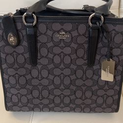 Black and Grey Coach Handbag 