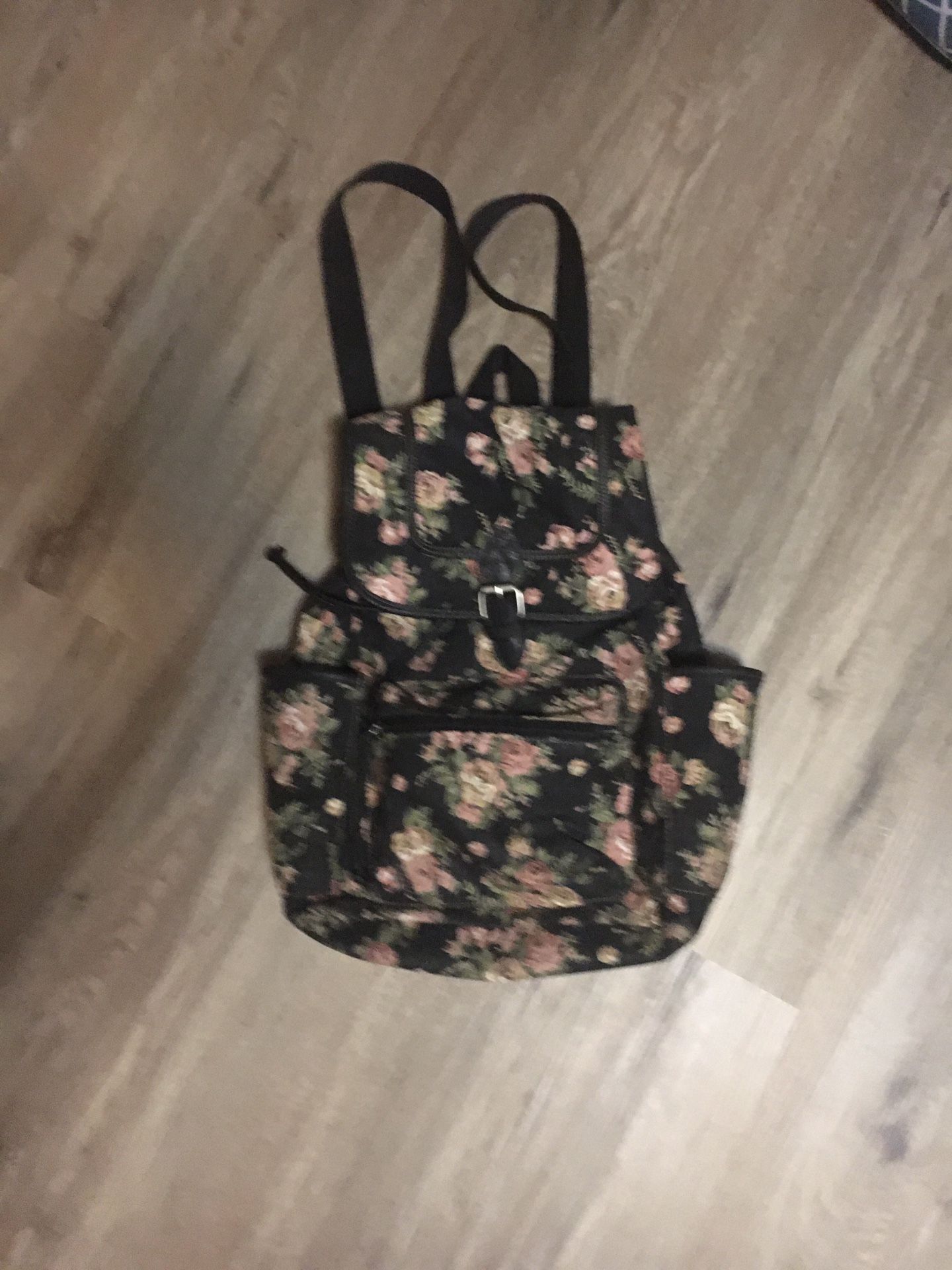 Floral Satchel Drawstring Backpack