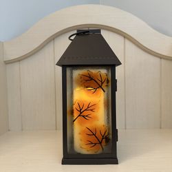 Lantern With LED Pillar Candle 🍁🍂