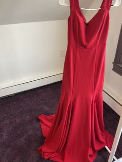 Red Long Trail Gown