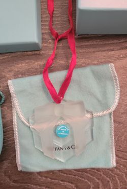 1993 Tiffany and Co Present Ornament with Red Ribbon