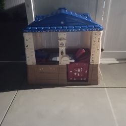Costzon Playhouse for Kids, Outdoor Garden Games Cottage w/Working Doors & Windows