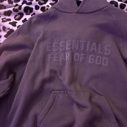Fear of God Essentials purple hoodie