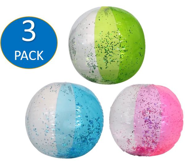 Beach Ball Jumbo Pool Balls Giant Confetti Glitter Inflatable Clear ...