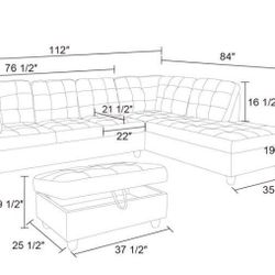 Grey and White Fabric Living Room Sofa Set