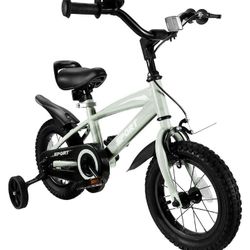 Kids Bike 12 Inch for Boys Girls Mint Gray