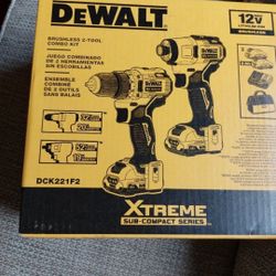 DEWALT XTREME 2-Tool 12V MAX XR Brushless DrilI/Impact Driver with Bag (2-Batteries and Charger Included)

