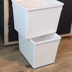 Pittsburg: 2 Ikea Tilsluta Storage Bins With Lids (Durable Plastic Resin)