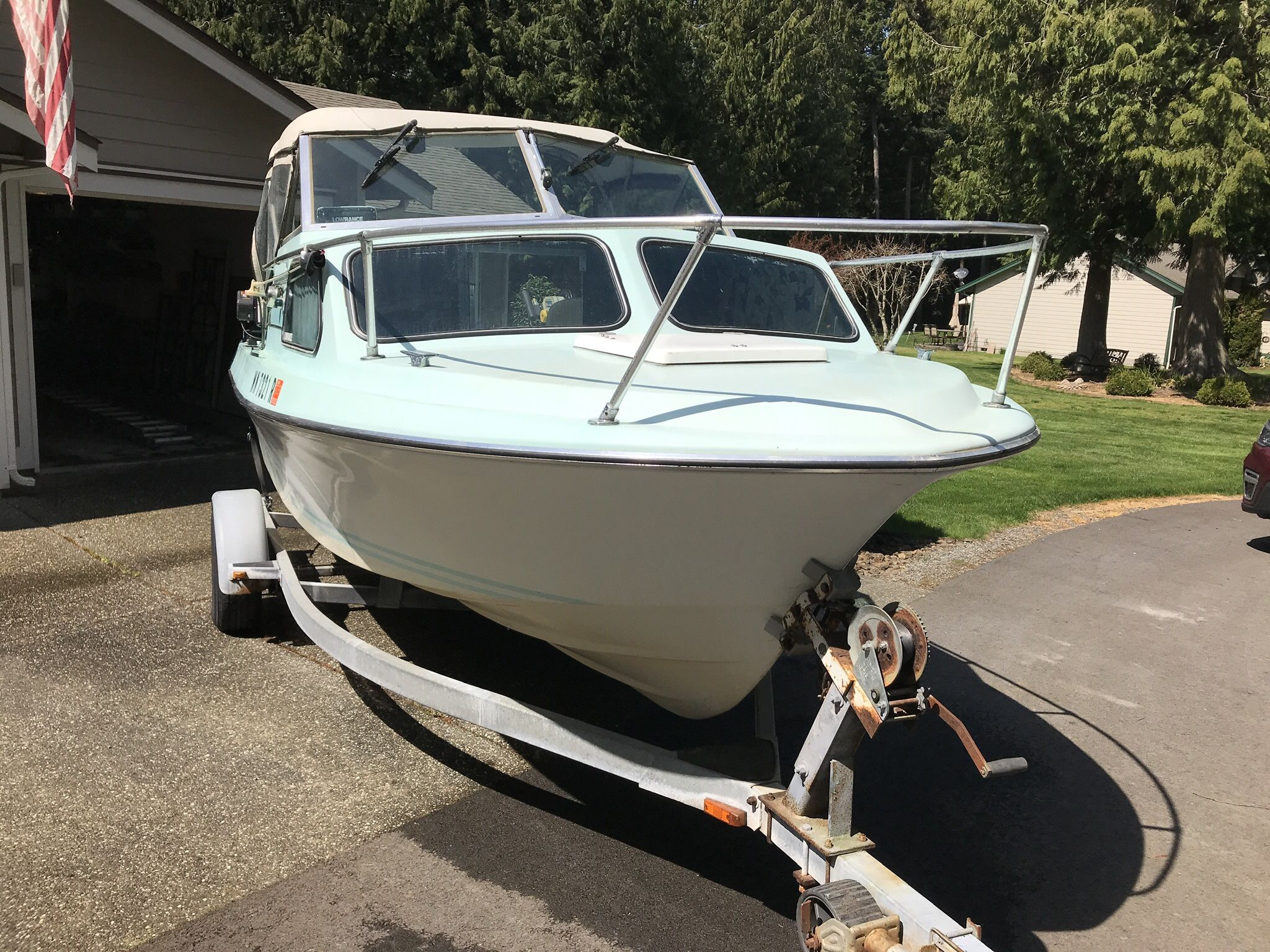 19 foot glasply alaskan bulkhead cabin cruiser for sale in stanwood wa