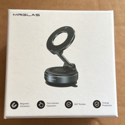 MRGLAS 2026 Upgraded 360° Rotation Vacuum Magnetic Phone Holder Stand,for Magsafe Suction Cup Phone Mount [109+LBS Strongest Suction & Magnetic] Adjus