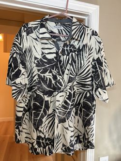 Xl Tommy Bahama Short Sleeve Shirt - White & black