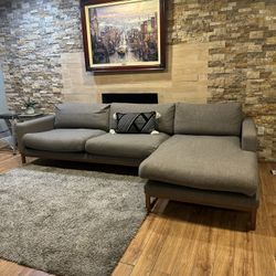 FREE DELIVERY- Macys Grey Sectional Sofa 