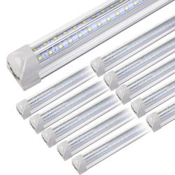 10Pack 4FT LED Shop Light - 50W 8000LM 6500K Linkable Clear Cover T8 LED Tube Light for Workshop, Warehouse, Basement - Plug and Play Retail $77.00