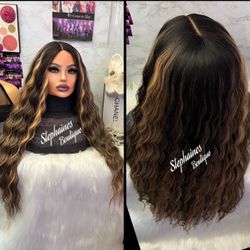 Human Hair Blended Lace Part Lace Front Wig 