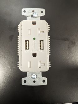 USB Charger Receptacle 20 Amp Grey