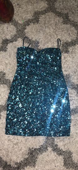 Blue short sparkle dress
